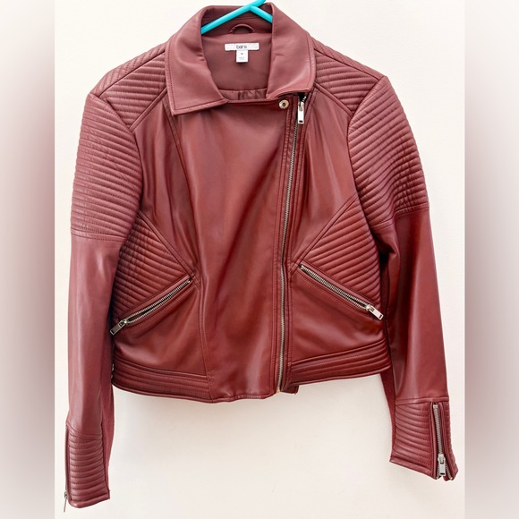 Bar III Jackets & Blazers - Burgundy Moto Jacket